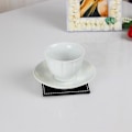 Miniatyrbillede 3 af 5: Bordskånersæt Dækkeserviet til Kop med Bordskånerholder Kaffedrik Dækkeserviet Simpel Stil til Firkantet Sort-B10