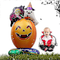Pikkukuva 1 / 5: Seisovat Halloween-ilmapallot Itse seisova aavefolio Kurpitsa Seisova Sisä- ja ulkokäyttöön Tarkoitettu puhallettava noita