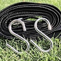 Miniatyrbillede 4 af 5: Lastkapacitet 250 kg - hængekøje træmonteringssæt inkl. 2 nylonreb webbing stropper 2,8 m lange 4,5 cm brede og 2 metal S-kroge