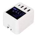 Miniatyrbilde 5 av 8: USB-vegglader 4-porters QC3.0 PD20W LCD-skjerm Hurtiglading USB C Reiselader 100-240V EU-plugg