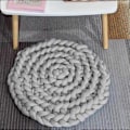 Miniatyrbillede 2 af 5: (Grå) 500g/26m Arm Chunky Håndstrikkegarn til Hækling, Åndbart Fyldvatgarn, Varmt Rørformet Hæklegarn 2,5cm Vaskbart til DIY Pude Kæledyr