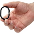 Pikkukuva 4 / 5: Mustat suihkuverhon renkaat - 12 kappaleen pakkaus, 4,6 x 2,9 cm, raskaan sarjan muoviset koukut suihkuverhotangoille