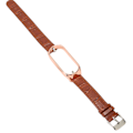 Miniatyrbild 7 av 8: Sportarmband för Mi Band 7 Mjukt PU-läder Andningsbart bytesrem för löpning Vandring Brun Gyllene