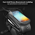 Miniatyrbillede 8 af 8: PVC Sort Hard Shell Vandtæt Performance Touching Screen Cykel Taske Mobiltelefon Cykling Pakke Udstyr
