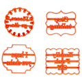 Miniatyrbilde 2 av 8: 4 stk. kjeksformer i plast med setninger for DIY-baking, til hjem, bursdager og høytider