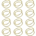 Miniatyrbillede 1 af 5: 12 Stykker (Guld) Guld Servietringe Metal Spiral Servietringe Spænder Simple Legering Servietringe Serviet Holder Ring til Bryllupper, Receptioner, D