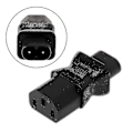 Miniatyrbillede 2 af 5: IEC 320 C13 til C8 Strømstik Konverter Adapter - 3-benet Hun til 2-benet Han