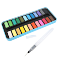 Miniatyrbillede 7 af 8: Fast pigment DIY 24 forskellige farver kunstmaling med 1 pensel til studerende akvarel graffiti maleri