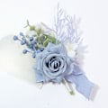 Miniatyrbillede 2 af 5: Håndleds Corsage Armbånd til Bryllup, Galla, Hjemkomst - Blå Kunstig Blomst