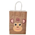 Miniatyrbillede 5 af 8: 25 stk Kraft papir gavepose Dyremønster Multipurpose Kraft taske med håndtag til fest