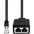Miniatyrbilde 3 av 5: (1 par) RJ45 1 hann til 2 hunn adapter for Ethernet LAN-kabel forlengelse kat. 5/6. Surf på nettet samtidig