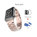 Miniatyrbild 1 av 5: Rostfritt stålarmband för Apple Watch - 40mm/44mm, 38mm/42mm - Sport Metal Watchband för iWatch 5/4/3/2/1 45mm Roséguld med verktyg