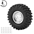 Pikkukuva 5 / 8: 4 kpl Pyöränrenkaat Kumirenkaat navoineen 1/10 RC Crawler -maastokuorma-autolle