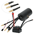 Pikkukuva 8 / 8: Surpass 3660 vedenpitävä 4-napainen harjaton moottori + 60A ESC RC-auton lisävaruste (musta) 2600KV+60A ESC