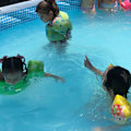 Miniatyrbillede 5 af 8: Børnesvømmeflåd Polyester og EPE-skum med sødt dyremønster Toddler Svømmevest til pool Orange Crab