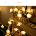 Miniatyrbild 2 av 3: LED-strålkastare Imitation Rose String Light Bröllop String Light Festival Dekoration Ljus Varm Vit