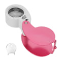 Miniatyrbillede 2 af 8: 40X Forstørrelsesglas Loupe LED Lys Høj Transmittans Bærbar Juveler Loupe med Aluminium Legering Skal til Ældre Pink