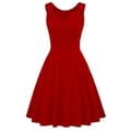 Retro Rockabilly Kjoler til Kvinder 2XL Rød