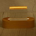 Miniatyrbillede 3 af 5: LED-lysstand i træ, 2 pakker ovale træ 9,5 cm x 0,5 cm varm hvidt lys display piedestaler til akryl natlampe krystal kunst, træfarve
