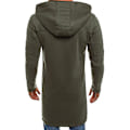 Miniatyrbild 2 av 5: Hooded Zip-Up Långrock för Män XL Armégrön