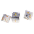 Pikkukuva 2 / 5: 3 x 7 kappaletta monitahoisia noppia Dungeons and Dragons RPG -lautapeliin, harmaa valkoinen