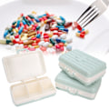 Miniatyrbillede 8 af 8: 3 stk. 6-Grid Pills Organizer Bærbar kuffert Form Medicinetui Rejse Medicin Opbevaringsholder Lyseblå