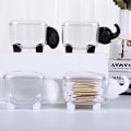 Miniatyrbillede 3 af 4: 1 stk. akryl Qtip dispenser, opbevaringsboks til badeværelsesbeholdere, Q-tip vatpindbeholder, makeup tilbehør, fødselsdagsgave til piger (hvid b