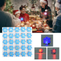 Miniatyrbilde 6 av 8: 25 stk Jule- og Nyttårstema LED Lysende Brosje Nålmerke Festgaver DIY Dekorasjon Blå Snøfnugg