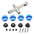 Pikkukuva 5 / 8: 4 kpl RC-auton metalliset 5 mm paksut pyörän kuusiomutterit ristiholkilla TRAXXAS SLASH 4X4 2WD -autoon