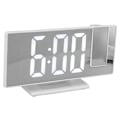 Miniatyrbild 6 av 8: Digital Projektionsväckarklocka för sovrum Stor LED-display Spegel Projektionsväckarklocka Vit