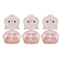 Miniatyrbillede 5 af 8: 3 stk. 4 rum makeup svampeholder katteformet støvtæt transparent skønhedssvamp beholderholder
