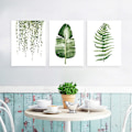 Miniatyrbild 2 av 8: 3 st/set lantlig stil gröna växter canvasmålning bild modern vardagsrum sovrumsdekoration