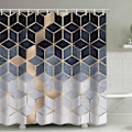 Miniatyrbillede 3 af 5: Retro Gradient Geometrisk Bruseforhæng 150cm x 180cm