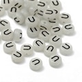 Miniatyrbillede 2 af 5: Sorte Akryl Lysende Perler 4x7mm Runde til Smykkefremstilling Armbånd Halskæder DIY Tilbehør U 50 stk