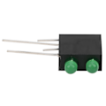 Miniatyrbillede 7 af 8: 100 stk 3 mm lysholder dobbelt hul LED diodelampe med base Industrielt indikator tilbehør Grønt lys