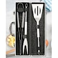Miniatyrbillede 3 af 4: Grillredskabssæt, BBQ-redskabssæt til grillning, aluminiumskuffert, 3 redskaber i rustfrit stål, Materiale: aluminiumslegering