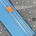 Miniatyrbild 3 av 5: Papperskärare Liten Mini Fällbar Genomskinlig Skala Gratfri Kolstål Skärning Scrapbook Papper Trimmer Blå