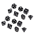 Miniatyrbilde 3 av 8: 14 PCS Multi Faceted Dice Hvite Tall Digital Dice Bordspill Pedagogisk Terningsett