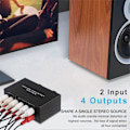 Miniatyrbillede 4 af 5: Bi-Directionel 4-vejs RCA Stereo Audio Switch L/R Audio Switcher