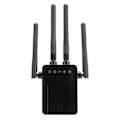 Pikkukuva 1 / 8: WIFI-langaton toistin 300M Internet-verkon signaalinvahvistin 2 Ethernet-portilla 4 antennia Musta 100-240VUS-pistoke
