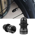 Miniatyrbillede 6 af 8: 1 par anodiseret cykelventilhjul i aluminiumlegering, støvtætte dækkappe (sort)