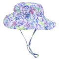 Miniatyrbild 2 av 8: Justerbar strandhatt solhatt unisex baby pojke flicka utomhus barn solhatt lila blomma M