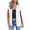 Miniatyrbillede 1 af 3: Split Sleeve Dame Kappe Blazer, Stilful Åben Front Jakke Frakke xL Hvid