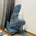 Miniatyrbillede 3 af 5: Hyggelig Haj Hoodie Tæppe L - 66,9 Tommer Lang Blå