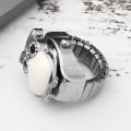 Miniatyrbillede 3 af 8: Finger Ring Watch Flip Up Cover Vintage Uglemønster Unixes Finger Quartz Watch (Hvid)
