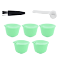 Miniatyrbilde 1 av 8: Kaffe Kapsel Sett Rustfritt Stål Kaffe Filter Kopp for DOLCE GUSTO Kaffemaskin (Grønn 5 Kapsler 1 Skje 1 Børste)