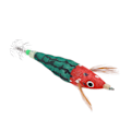 Miniatyrbild 5 av 8: Fiskespöjiggar bete bläckfisk jigg krok hård fiskedrag med lysande effekt för havsbåt flod fiske damm fiske röd huvud mörk grön kropp