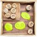 Pikkukuva 2 / 8: 9 kappaletta puinen eläinten jäljet Playdoh leimasimet eläinten jäljet