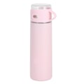 Miniatyrbild 4 av 8: 500 ml dubbel användning transparent lock rosa rostfritt stål isolering vakuumkopp flaska för män kvinnor