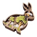 Miniatyrbild 3 av 5: Påskdekoration, Påsk Kanin Ornament i Trä, Påsk Trähantverk Ornament, Påsk Träprydnad Optimerad för Utsökthet
